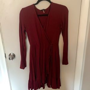 Faux Wrap Dress w/ Tie